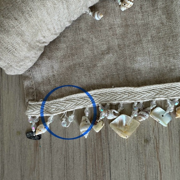 Caroline Rose// Boho Linen top and pants Set up seashell charms Y2K Size L - Picture 16 of 16